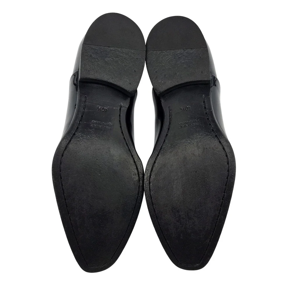 SUITSUPPLY Men Black Patent Leather Oxford Dress Shoes Made in Italy 40.5 US 7.5